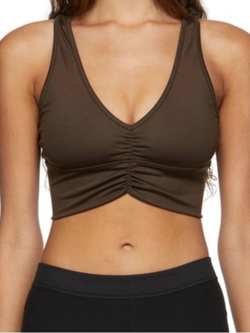 ALO YOGA WILD THING RUCHED IN ESPRESSO